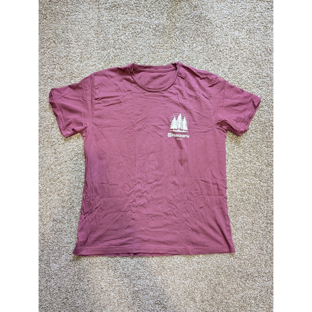 Red Husqvarna Logo Short Sleeve T-shirt Men's Large (L) Missing Tag Shirt